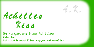 achilles kiss business card